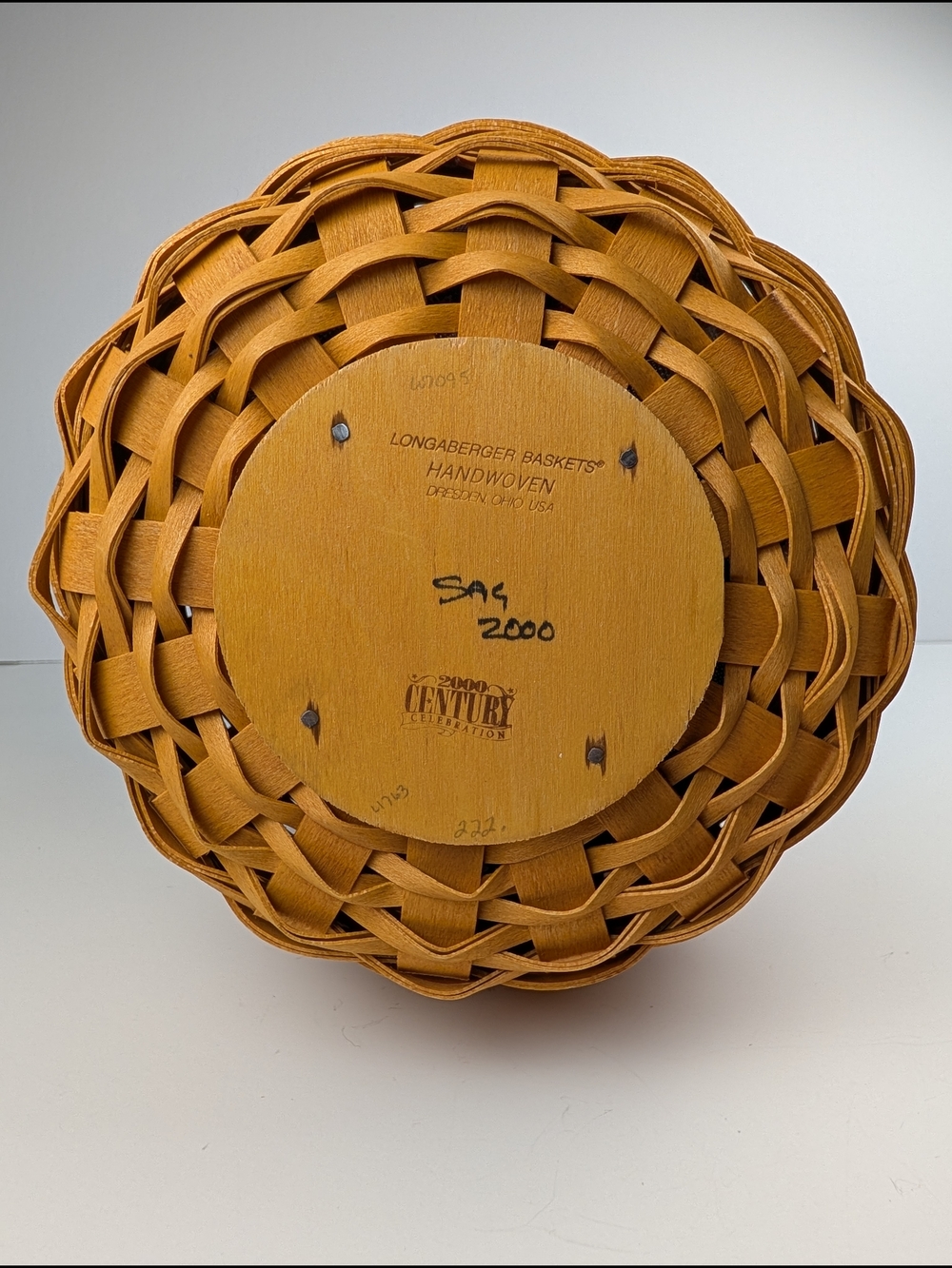 Longaberger Century 2000 October Fields Basket/Lid/Liner/Protector/Tie-On 16951 - Picture 8 of 8